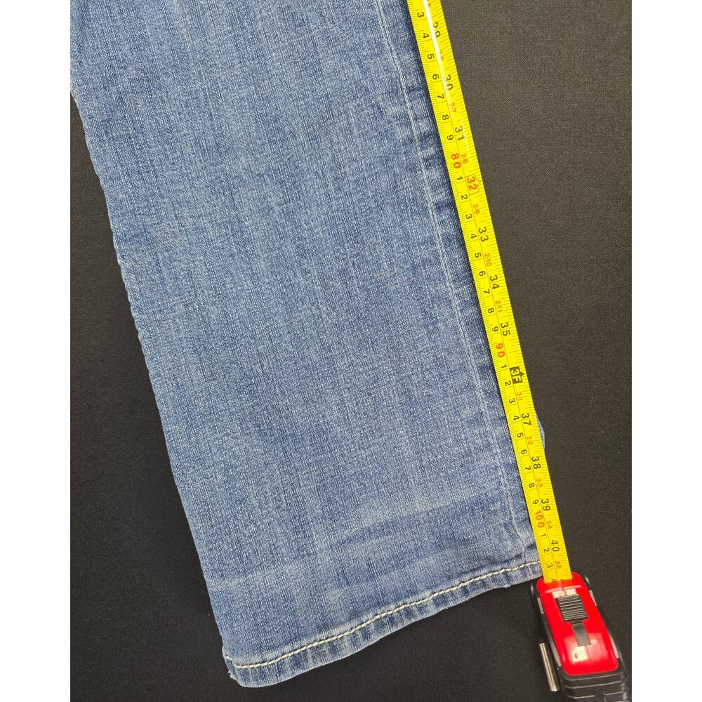 Rock & Roll Cowgirl Boyfriend Jeans Womens 32x34 Blue Stretch Distressed Denim - Picture 11 of 12